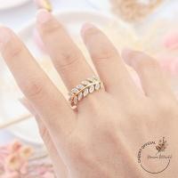 ราคา แหวนเพชรใบมะกอก แหวนแฟชั่น เกาหลี เพชรcz พร้อมส่ง R1 (8199210281)