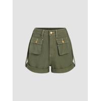 ราคา Cider Cider กางเกงยีนส์ขาสั้นผู้หญิง กางเกงยีนส์คาร์โก้ผญ ลุคสตรีทSolid Cargo Pocket Denim Ultra Shorts (20727619244)