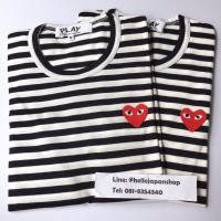 ราคา พร้อมส่ง Play Comme des garcons เสื้อกอม ของแท้ ช็อปญี่ปุ่น100 Stripe ลายขวาง แขนยาว (19387135599)
