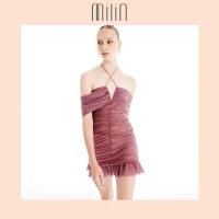 ราคา MILIN Crisscross off shoulder Ruched detailing at the front and back body conscious mini dress เดรสสั้นสายเดี่ยวไขว้ปาดไหล่ทรงเข้ารูปพอดีตัวแต่งรูด Foxy Dress (17807987844)
