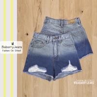 ราคา พร้อมส่ง BabarryJeans ยีนส์ขาสั้น กางเกงยีนส์ เอวสูง ยีนส์แต่งขาด ผ้ายีนส์ไม่ยืด ปลายขารุ่ย สียีนส์ทูโทน (11095041465)
