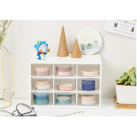 ราคา ชั้นวางของ ชั้นวางขอเอนกประสงค์ พร้อมลิ้นชักพลาสติก 6 ช่อง 9 ช่อง เก็บของจุกจิกบนโต๊ะ ขนาดเล็ก มีให้เลือก 2 แบบ (11934367696)