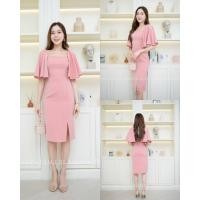 ราคา ชุดไปงานแต่ง ชุดออกงาน ชุดเดรสออกงาน เดรสน่ารักๆ S238 พริ้ว คลุมไหล่ เดรสสั้นงานแต่งงาน มีหลายสี สง่างาม (20499790812)