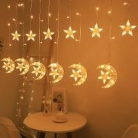 ราคา ไฟประดับม่านหมู่LED ไฟประดับตกแต่ง ยาว2 5 เมตร ไฟม่านหมู่ดาว ไฟกระพริบ ฟตกแต่งห้อง ไฟกระพริบรูปดาว ไฟตกแต่งวันChristmas ไฟตกแต่งวันปีใหม่ (21031522504)