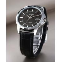 ราคา นาฬิกา Casio รุ่น MTP V004L 1A นาฬิกาผู้ชาย สายหนังสีดำ หน้าปัดสีดำ มั่นใจ ของแท้ 100 รับประกัน1ปีเต็ม (18047491335)