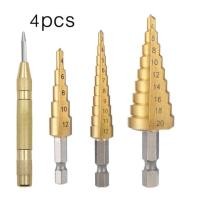 ราคา สว่านเจดีย์ ดอกเจดีย์ ดอกเจดีย์แท้ 6pcs HSS ดอกสว่าน HHS Step Drill Titanium Size 4 32mm 4 Pcs Set 6 Pcs Set ดอกสว่าน ทรงเจดีย์ เจาะขยาย ดอกใหญ่ ขนาด 4 32 4 20 4 12 (9481196116)