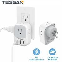 ราคา USB C Charger Multi Plug Extension Outlet Expender with 3 USB Plug Type C AdapterTESSAN 3 USB Wall Charger Multiports 1 USB C Port Power Bar Station Power Socket Power Adapter USB Adaptor with 4 Outle