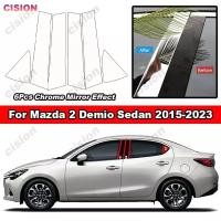 ราคา สำหรับ Mazda 2 Demio Sedan 2015 2023 6ชิ้นเอฟเฟกต์กระจกโครเมี่ยมสำหรับประตูรถยนต์ตรงกลางเสา B C ฝาครอบขอบหน้าต่างคอลัมน์พีซีเงาวัสดุสติกเกอร์ (20562990155)