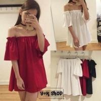 ราคา เสื้อปาดไหล่แขนกระดิ่ง สาวอวบ สาวอ้วน ไซส์ใหญ่ (19545652492)