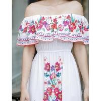 ราคา เดรสยาวโบฮีเมี่ยน เดรสยาวปาดไหล่ เดรสเปิดไหล่จั๊มเอว MaxiDressแมกซี่เดรสตัวยาว เดรสโบฮีเมี่ยน เดรสออกงาน เดรสกระโปรงยาว RH3 003539 (17459539212)