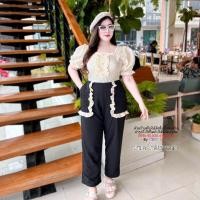 ราคา Plussize จั๊มยาวหัวใจทูโทน (19662916515)