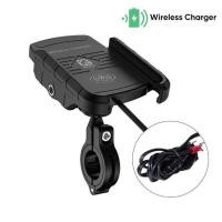 ราคา Motorcycle Bike Mobile Phone Holder Stand Mount Wireless Charger for Moto Motorbike Cell Phone GPS Support for iPhone 13 Samsung (19871619638)