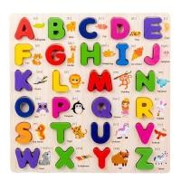 ราคา Sweetkiddy ตัวต่อไม้ บล็อคไม้ บล็อคตัวอักษร ภาษาอังกฤษ ABC Alphabet ของเล่น เสริมพัฒนาการ (13469048451)