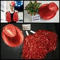 ราคา สีแดง หมวกไมเคิล 1 ใบ พู่เชียร์ 1 คู่ พู่ฟอยล์ พู่เชียร์กีฬา พู่เชียร์ลีดเดอร์ พู่กองเชียร์ ปอมปอมเชียร์ พู่กีฬาสี หมวก pompom cheer m24 shop (403669510)