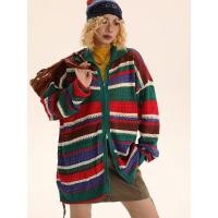 ราคา พร้อมส่ง MNO 9 Cardigan A578 เสื้อคาร์ดิแกน ลายถัก สีรุ้ง คอปก มีซิป ใส่สบาย เสื้อแขนยาว เสื้อไหมพรมชาย เสื้อไหมพรมหญิง (20207773392)