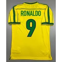 ราคา เสื้อบอล ย้อนยุค ทีมชาติ บราซิล 1998 เหย้า Retro Brazil Home พร้อมเบอร์ชื่อ 9 RONALDO เรโทร คลาสสิค (20463197906)