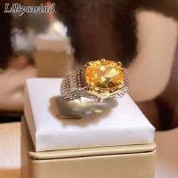 ราคา LILIYAWIND นกฮูกคริสตัลรูปไข่สีเหลืองน่ารักแหวนเพทายสตรีทองแดง (20719892758)