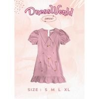ราคา เช็คของก่อนโอนเงิน S XL งานป้าย Dress World ชุดเดรสสั้น คอปก สีพื้น ปักลายดอก ใส่ได้ทุกงานเลยจ้า 9347 (19578668942)