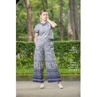 ราคา กางเกง ลิซ่า ผ้าฝ้ายลายไทย ทรงคุณนายขาน มี 3 ขนาด M L Xl (20566770765)