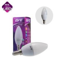 ราคา EVE หลอดไฟจำปา หลอดไฟLED 3w ขั้วเกลียว E14 หลอดเทียน รุ่น ECO ฝาขุ่น สีขาว สีวอร์ม อายุการใช้งาน 15000ชม (10400894073)
