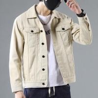 ราคา VUUG แจ็คเก็ตสั้นยีนส์สีดำสำหรับผู้ชายเสื้อแจ็คเก็ตยีนส์กันลมลำลองชุดเอี๊ยมแบบมีกระเป๋าบอมเบอร์สตรีทแวร์เสื้อผ้าผู้ชาย (18910769721)