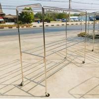 ราคา ราวตากผ้าสแตนเลส 304 ยาว1 5ม คานล่าง2เส้น ล้อยาง3นิ้วล็อคได้ (20715056897)