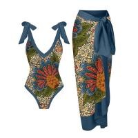 ราคา 2023 New 2 Pieces Women Bikini Skirt Set Push Up Floral Printed Bikinis Strappy Bandage Swimwear Thin Hot Spring Bathing Suit (18048045557)