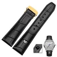 ราคา Hot seller TOP Genuine Leather watchband For MAURICE LACROIX watches strap black brown 20mm 22mm with folding buckle bracelet (14717123704)