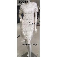 ราคา ชุดเดรสลูกไม้ 8008 แซกสวยเสื้อคนอ้วนเสื้อลูกไม้คนอวบเสื้อลูกไม้สวย (1915420427)