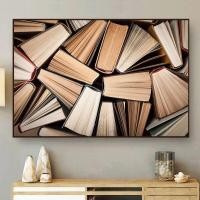 ราคา หนังสือวินเทจขนาดใหญ่ผ้าใบวาดภาพห้องสมุดย้อนยุคของโปสเตอร์หนังสือเก่าและภาพพิมพ์ชั้นวางหนังสือผนัง0717 (19739271002)