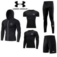 ราคา Under Armour UA sportswear ชุดสูทผู้ชาย การฝึกบาสเก็ตบอล วิ่ง เสื้อผ้าที่แห้งเร็ว รัดรูป อุปกรณ์ตรวจร่างกาย ยิม ชุดแขนสั้น (10534932009)