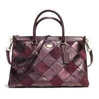 ราคา กระเป๋าถือ COACH แท้ กระเป๋า หนังแท้ทั้งใบ Patchwork สวยงาม สายหนังแท้ มีสายยาว ทรงสวยหรู ใบใหญ่ COACH 36698 MORGAN PATCHWORK LEATHER HANDBAG Red Multicolor (1393036943)
