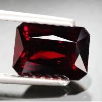 ราคา 3 8 ct โกเมน Garnet Red Black Emerald Shape (15877082765)