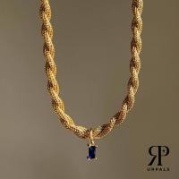 ราคา URPALS สร้อยคอ สร้อยข้อมือ Stainless ชุบทอง 18K พร้อมจี้พลอยไพลิน เกรดพรีเมี่ยม งานเรียบหรู ใส่ออกงานได้ (19478772382)