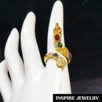 ราคา INSPIRE JEWELRY แหวนพญานาค ฝังพลอยนพเก้า ฟรีไซด์ gold plated งานสวย ปราณีต ฝีมือคนไทย ตัวเรือนหล่อจากทองเหลืองทั้งวง ฝังพลอยหลากสีตลอดตัว (101303980)
