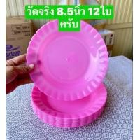 ราคา 12ใบ จาน บางและเล็กครับ พลาสติก จาน5นิ้ว จาน7นิ้ว จานปิดโหลลูกจันทร์ จานเล็ก จานพลาสติก (21274022907)