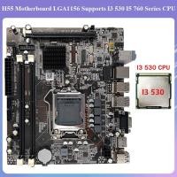 ราคา H55 Motherboard LGA1156 Supports I3 530 I5 760 Series CPU DDR3 Memory Desktop Computer Motherboard with I3 530 CPU Parts (19981930486)