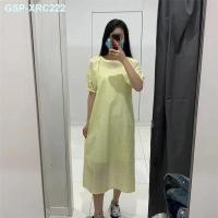 ราคา คอส UNIQLO ชุดเดรสแขนสั้นสำหรับผู้หญิงชุดเดรสยางยืดแขนพองทำจากผ้าฝ้ายสำหรับฤดูร้อน W447346 (19654842770)