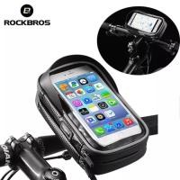 ราคา ROCKBROS กระเป๋าใส่จักรยานกันน้ำแบบพกพาจักรยานโทรศัพท์กระเป๋าปรับ TPU กระเป๋าใส่มือจับจักรยานอุปกรณ์จักรยาน (14461923629)