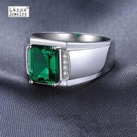 ราคา Lkyou แฟชั่นผู้ชายมรกตเพชรแหวนหมั้นเครื่องประดับแฟชั่น (1132592341)