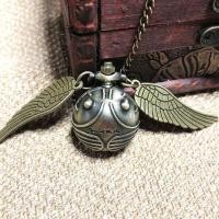 ราคา Golden Ball Pendant Snitch Ball Pocket Watch Gifts for Kids Quartz Necklace Clock Lovely Cute Fob Pocket Clock Wholesale (17290496276)