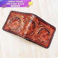 ราคา งานแฮนด์เมด กระเป๋าหนังแท้ ใช่นานใช่ทน กระเป๋าตอกลาย กระเป๋าสตางค์หนังแท้ กระเป๋าหนังวัวแท้ ลวดลายสวยงาม (17347638969)