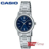 ราคา Casio นาฬิกาข้อมือผู้หญิง สแตนเลสแท้ รุ่น LTP V002D 2B3UDF เรือนเหล็ก หน้าปัดน้ำเงิน (9439251355)