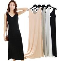 ราคา NEW ส่ง1 2วัน ชุดเดรสเสื้อกล้ามยาว ซับในตัวยาวใส่กันโป้ L XL 2XL เนื้อผ้าสแปมเด็กซ์ แท้ (6483452440)
