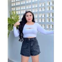 ราคา เสื้อสาวอวบ แขนยาวโชว์อก ผ้าเรย่อน (19761594073)