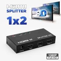 ราคา กล่องแปลงสัญญาน HDMI Splitter เข้า 1 ออก 2 Full HD 1080P 3D Video Audio HDMI Splitter 1X2 (343134798)