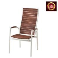 ราคา เก้าอี้สนามปรับเอนได้ เก้าอี้ outdoor สีน้ำตาลและขาว (483856228)