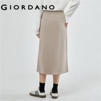 ราคา GIORDANO Women Skirts Elastic Waist Side Split Soft Sweat Skirts Solid Color Simple Basic Fashion Casual Long Skirts 05463853 (20227918186)