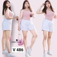 ราคา 486 V กางเกงขาสั้นยีนส์เอวสูงสำหรับสาวอวบอ้วน ทรงสวย กางเกงขาสั้นสีขาว (18820600194)