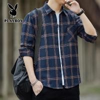ราคา เสื้อเชิ้ต PLAYBOY Original เสื้อเชิ้ตลำลองสำหรับผู้ชาย เสื้อเชิ้ตลายสก๊อตแขนยาวฤดูใบไม้ร่วง (16127703562)